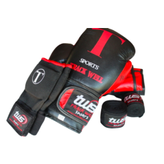 TW FINE QUALITY LEATHER BOXING GLOVES SET