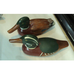 ANTIQUE VINTAGE HAND CARVED PAINTED WOOD DUCK DECOY MALLARD DRAKES